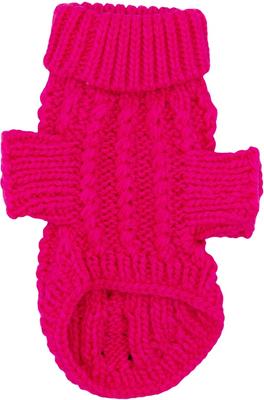 Show full view: Sassy Woof Cable Knit Dog Sweater, Hot Pink, XX-Large slide 3 of 8