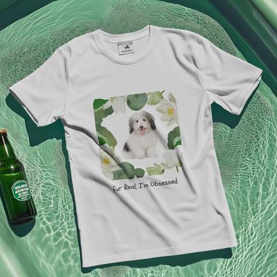 Show full view: Allisandro Lotus Pet Photo & Name Personalized Ultra-Soft T-Shirt, White, 3X-Large slide 6 of 7