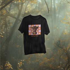 Allisandro Retro Flower Pet Photo & Name Personalized Ultra-Soft T-Shirt, Black, Small slide 2 of 7