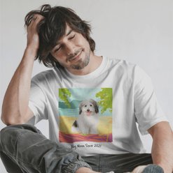 Allisandro Lake Beach Pet Photo & Name Personalized Ultra-Soft T-Shirt, White, 3X-Large slide 1 of 5