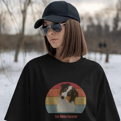 Show full view: Allisandro Sunset Stripes Pet Photo & Name Personalized Ultra-Soft T-Shirt, Black, Small slide 3 of 7