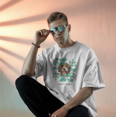 Show full view: Allisandro Begonia Pet Photo & Name Personalized Ultra-Soft T-Shirt, White, Medium slide 6 of 8