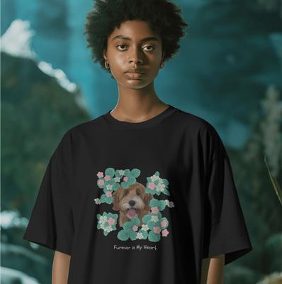 Show full view: Allisandro Begonia Pet Photo & Name Personalized Ultra-Soft T-Shirt, Black, Small slide 5 of 8