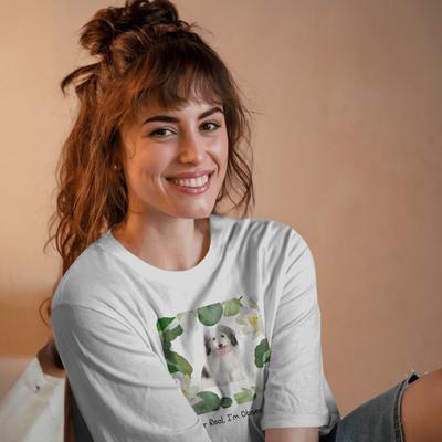 Show full view: Allisandro Lotus Pet Photo & Name Personalized Ultra-Soft T-Shirt, White, 3X-Large slide 4 of 7