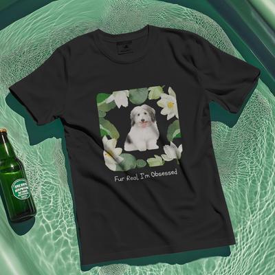 Show full view: Allisandro Lotus Pet Photo & Name Personalized Ultra-Soft T-Shirt, Black, Small slide 7 of 9