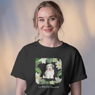 Show full view: Allisandro Lotus Pet Photo & Name Personalized Ultra-Soft T-Shirt, Black, Small slide 5 of 9