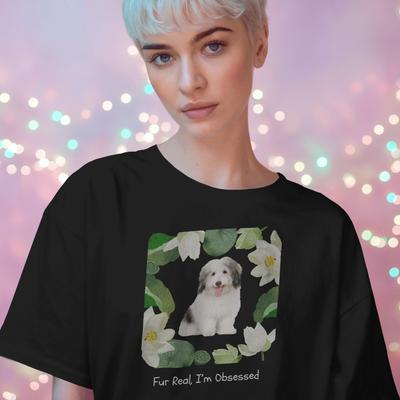 Show full view: Allisandro Lotus Pet Photo & Name Personalized Ultra-Soft T-Shirt, Black, Small slide 4 of 9