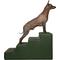 Show in main carousel: Noah & Paw Machine Washable Faux Leather 4 Step Dog Stairs, Dark Green slide 1 of 10