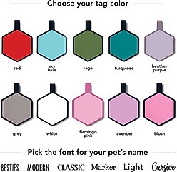 Besties Mini Match Point Tennis Jingle-Free Silicone Dog ID Tag, Flamingo Pink slide 2 of 9