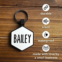 Besties Hole in One Golf Jingle-Free Silicone Dog ID Tag, White slide 2 of 9