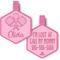 Show in main carousel: Besties Paddle Battle Pickleball Jingle-Free Silicone Dog ID Tag, Flamingo Pink slide 1 of 11