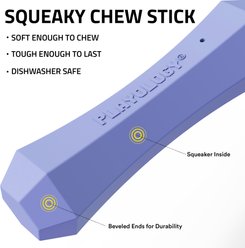 Playology Blueberry Scented Squeaky Chew Stick Dog Toy, Medium slide 2 of 6