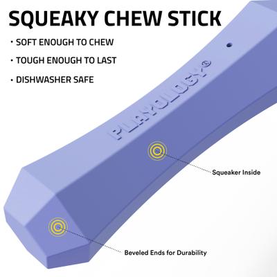 Show full view: Playology Blueberry Scented Squeaky Chew Stick Dog Toy, Medium slide 2 of 6