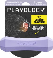 Playology Lamb Scented Squeaky Chew Stick Dog Toy, Medium