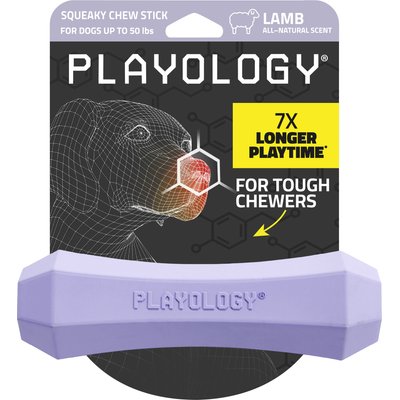Playology Playology Lamb Scented Squeaky Chew Stick Dog Toy, Medium