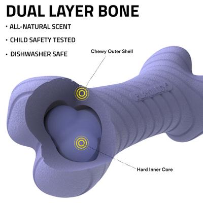 Show full view: Playology Blueberry Scented Dual Layer Bone Dog Toy, Small, 1 count slide 2 of 6