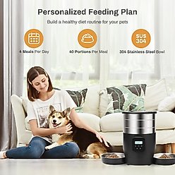 VIVIPAL Stainless Steel Automatic Dog & Cat Feeder, 4.5-L slide 2 of 7