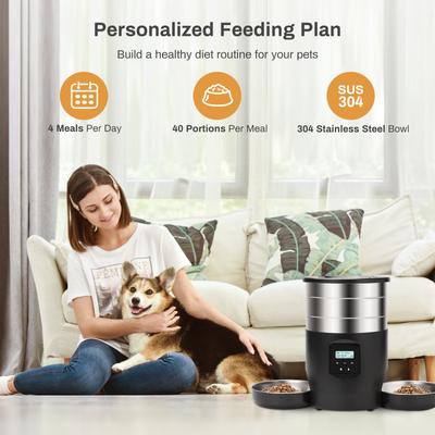 Show full view: VIVIPAL Stainless Steel Automatic Dog & Cat Feeder, 4.5-L slide 5 of 9