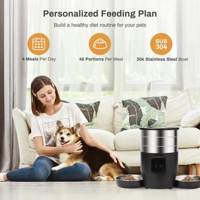 Show full view: VIVIPAL Dual-Bowl Stainless Steel WiFi Smart Dog & Cat Feeder, 4.5-L slide 5 of 9