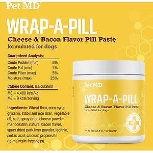Pet MD Wrap-A-Pill Cheese & Bacon Flavor Pill Paste, 8-oz jar