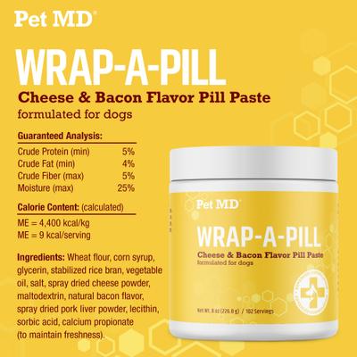 Show full view: Pet MD Wrap-A-Pill Cheese & Bacon Flavor Pill Paste, 8-oz jar slide 7 of 9