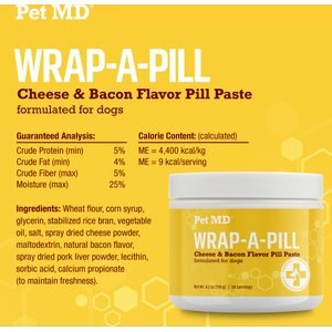 Pet MD Wrap-A-Pill Cheese & Bacon Flavor Pill Paste, 4.2-oz jar