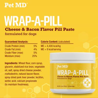 Show full view: Pet MD Wrap-A-Pill Cheese & Bacon Flavor Pill Paste, 4.2-oz jar slide 7 of 9