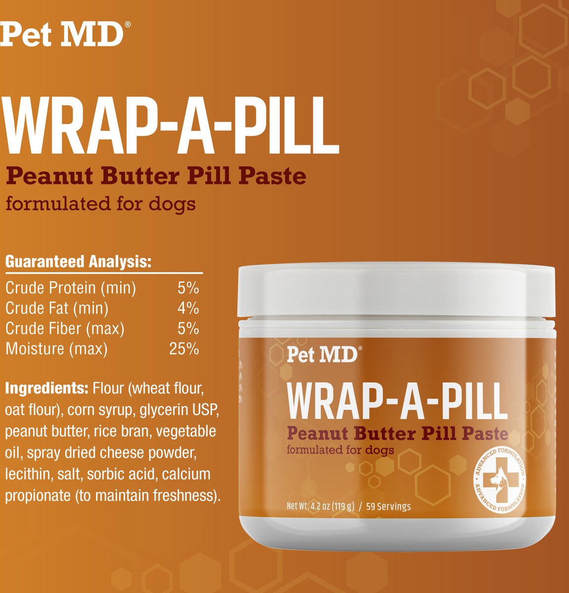 Pet MD Wrap-A-Pill with Probiotics Bacon Flavored Pill Paste Nutritional Supplement for Dogs & Cats