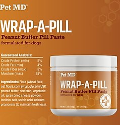 Pet MD Wrap-A-Pill Peanut Butter Flavored Pill Paste Nutritional Supplement for Dogs & Cats, 4.2-oz tub slide 2 of 7