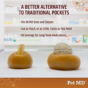 Pet MD Wrap-A-Pill Peanut Butter Flavored Pill Paste Nutritional Supplement for Dogs & Cats, 4.2-oz tub