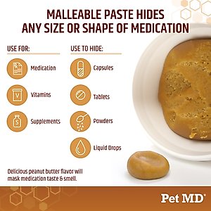 Pet MD Wrap-A-Pill Peanut Butter Flavored Pill Paste Nutritional Supplement for Dogs & Cats, 4.2-oz tub