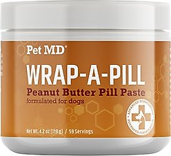 Pet MD Wrap-A-Pill Peanut Butter Flavored Pill Paste Nutritional Supplement for Dogs & Cats, 4.2-oz tub