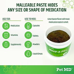 Pet MD Wrap-A-Pill Bacon Flavor Pill Paste Dog Supplement, 4.2-oz tub slide 2 of 7