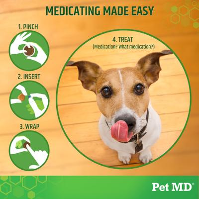 Show full view: Pet MD Wrap-A-Pill Bacon Flavor Pill Paste Dog & Cat Supplement, 4.2-oz tub slide 4 of 9