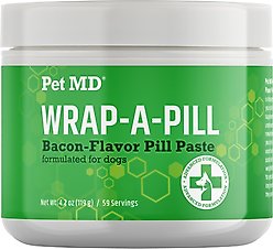 Pet MD Wrap-A-Pill Bacon Flavor Pill Paste Dog & Cat Supplement, 4.2-oz tub