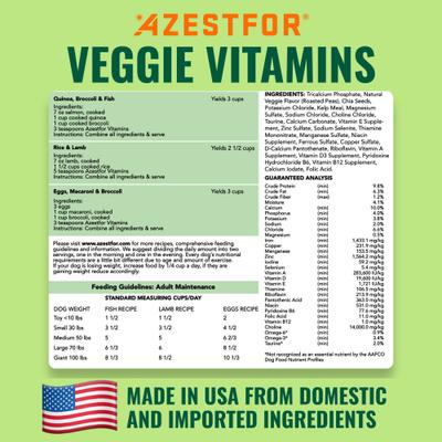 Show full view: Azestfor Homemade Dog Food Veggie Flavored Powder Multivitamins for Dogs, 1-lb bag slide 7 of 10