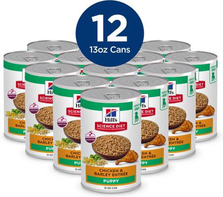 Show full view: Hill's Science Diet Puppy Chicken & Barley Entree Canned Wet Dog Food, 13-oz can, case of 12 slide 3 of 13