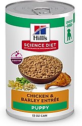 Hill's Science Diet Puppy Chicken & Barley Entree Canned Wet Dog Food, 13-oz can, case of 12