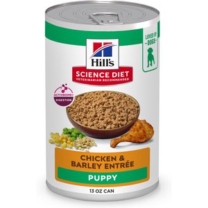 Hill's Science Diet Puppy Chicken & Barley Entree Canned Wet Dog Food, 13-oz can, case of 12