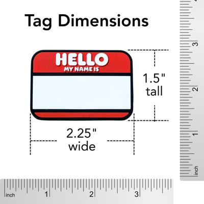 Show full view: Besties Hello My Name Is Personalized Silicone Slide-On Dog & Cat ID Tag, Red slide 6 of 7