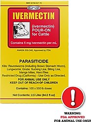 Durvet Ivermectin Pour-On for Cattle, 5mg/mL, 2.5-L