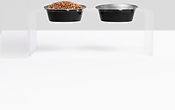 Hiddin Double Glam Dog Bowl, Black/Silver, Medium