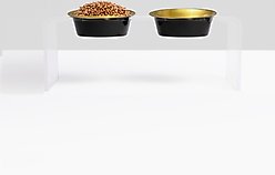 Hiddin Double Glam Dog Bowl, Black/Gold, Medium