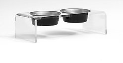 Hiddin Double Glam Dog Bowl, Black/Silver, Small