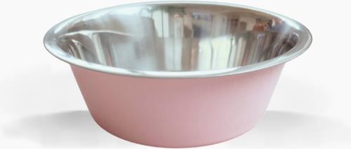 Show full view: Hiddin Clear Double 2-Tone Dog Bowl, Pink, Small slide 4 of 5