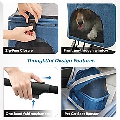 Ibiyaya Travois Tri-fold Dog Travel System, Nautical Blue, X-Large slide 2 of 8