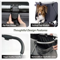 Ibiyaya Maxi Deep Carriage Dog Stroller, Twin Gray slide 2 of 9
