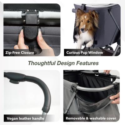 Show full view: Ibiyaya Maxi Deep Carriage Dog Stroller, Twin Gray slide 6 of 9