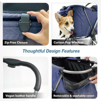 Show full view: Ibiyaya Maxi Deep Carriage Dog Stroller, Royal Blue slide 6 of 9