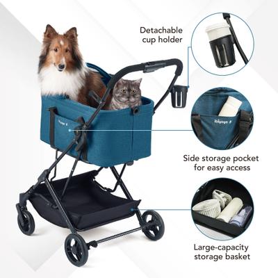 Show full view: Ibiyaya Travois Tri-fold Dog Travel System, Nautical Blue, X-Large slide 4 of 8